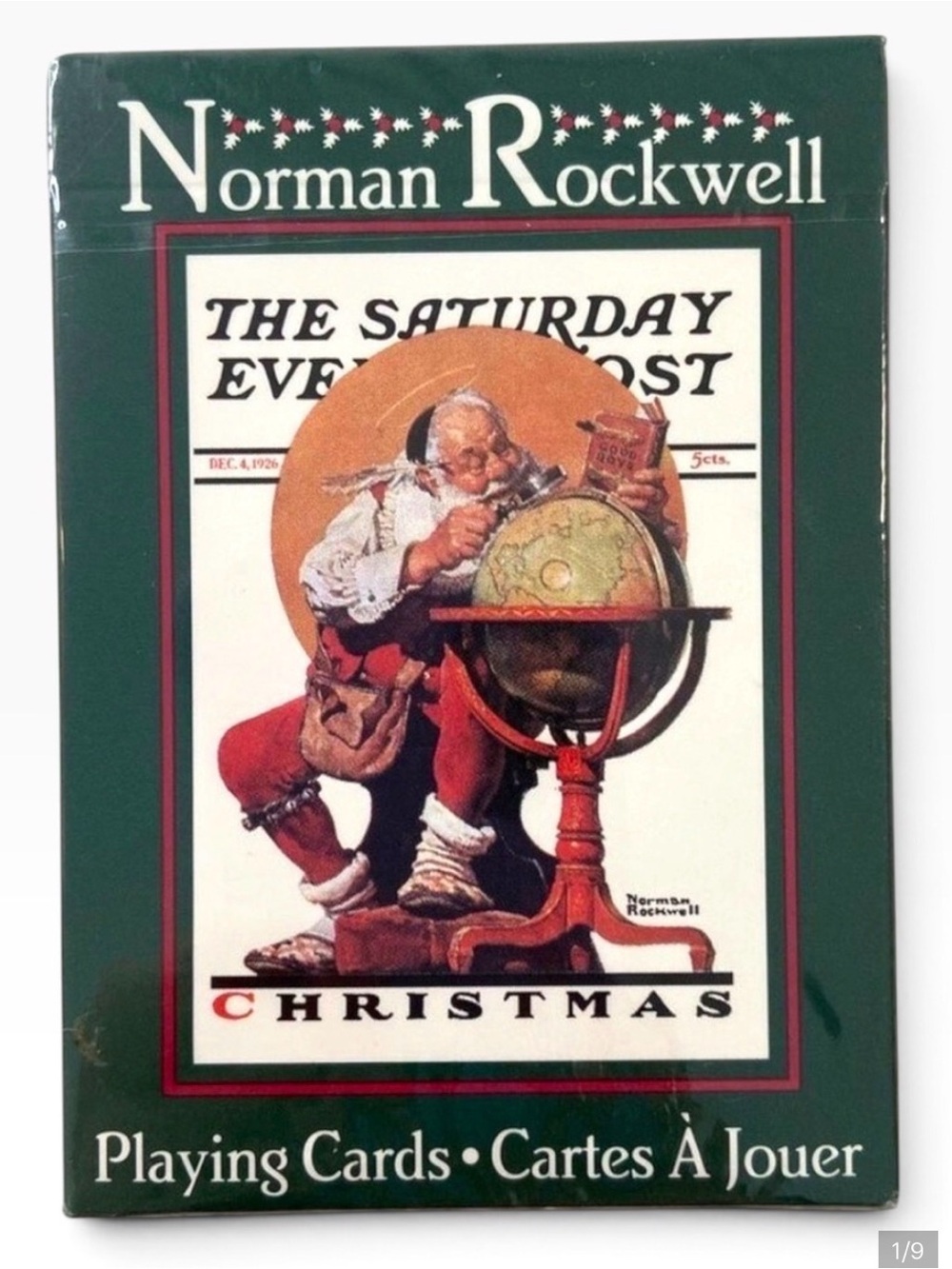 Vintage Norman Rockwell 1996 sealed Christmas playing cards retro deck 🎄vintage